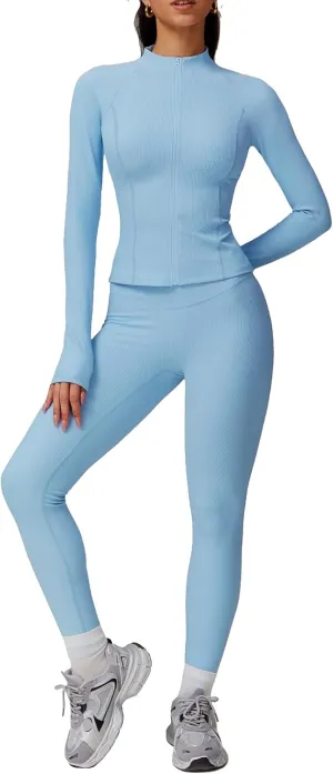 3-Piece Seamless Moisture-Wicking Workout Set for Women Fitness,Yoga Sportswear,Sportswear, Athletic Activewear