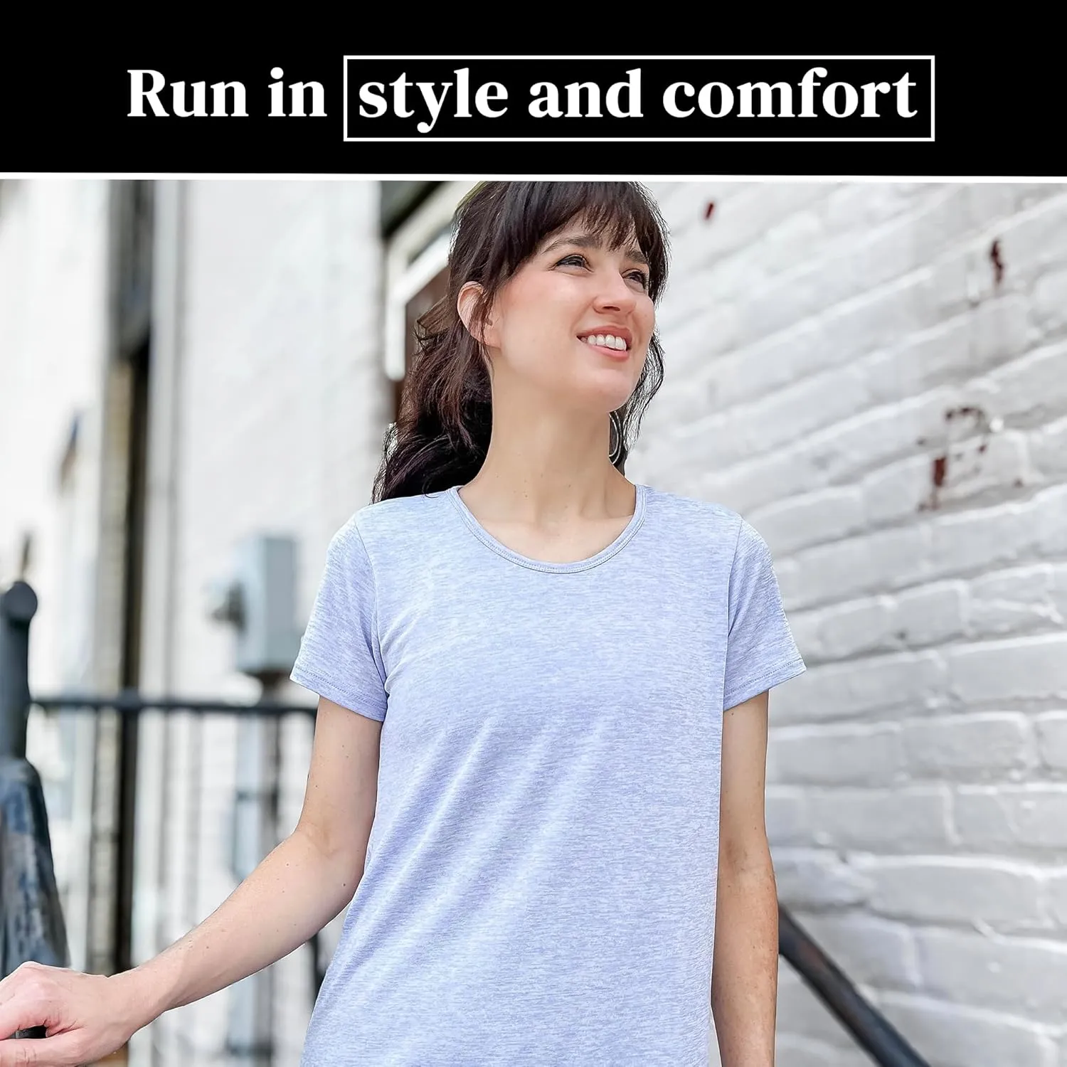 [5 Pack] Womens Dry-Fit Wicking Crewneck T Shirts Activewear Running Yoga Workout Gym Tee Top