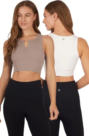 90 Degree By Reflex Womens 2 Pack Seamless Raya V-Neck Tank Top