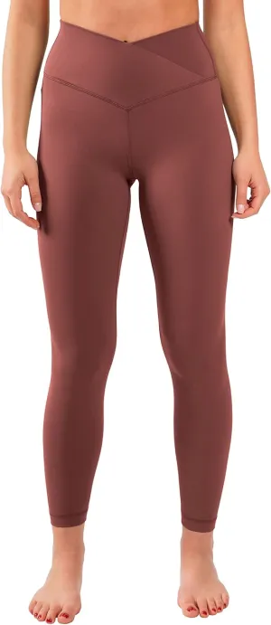 90 Degree By Reflex Womens Wonderlink Elastic Free High Crossover Waist 7/8th Ankle Leggings