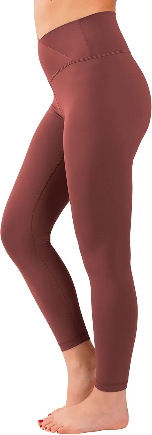 90 Degree By Reflex Womens Wonderlink Elastic Free High Crossover Waist 7/8th Ankle Leggings