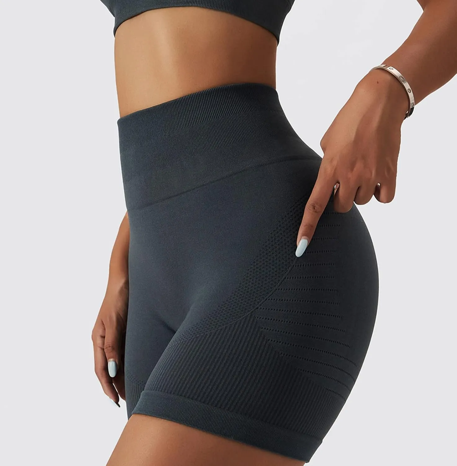 ABOCIW Workout Sets for Women 2 Piece Seamless Ribbed Tank Top Sport Bra High Waist Biker Shorts GYM Yoga Exercise Outfits