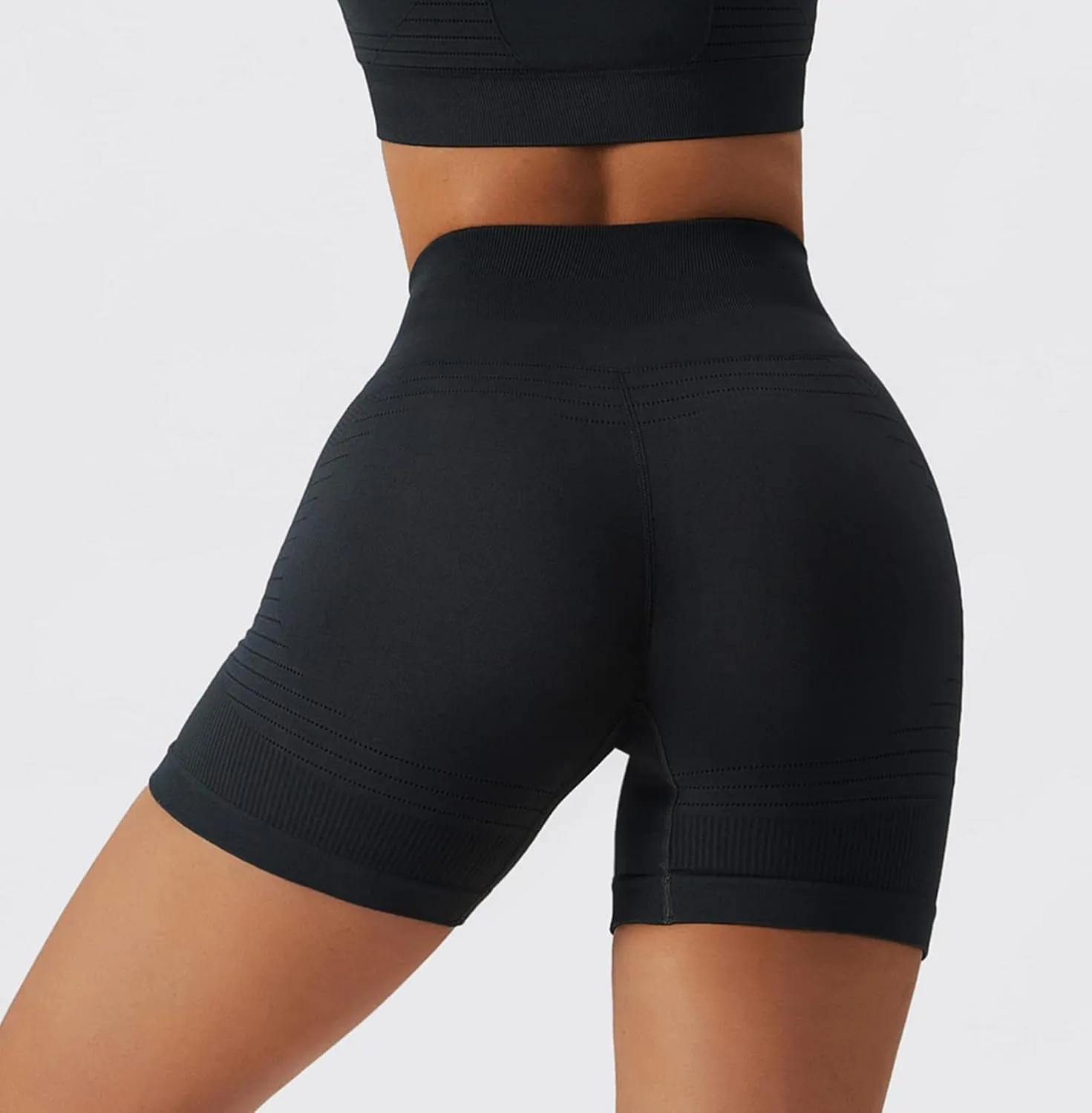 ABOCIW Workout Sets for Women 2 Piece Seamless Ribbed Tank Top Sport Bra High Waist Biker Shorts GYM Yoga Exercise Outfits