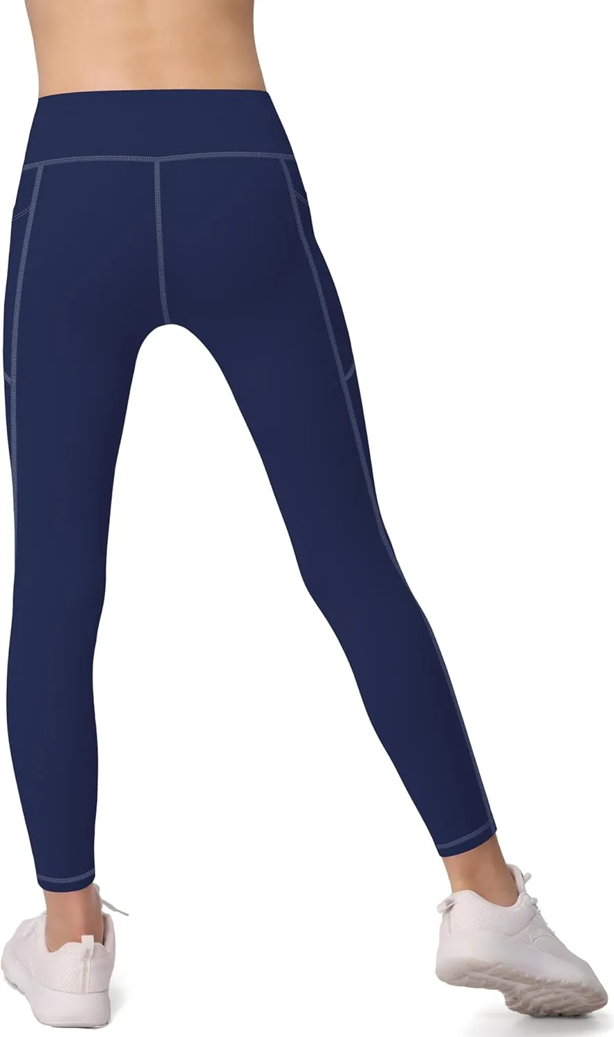 AENLLEY Girls Activewear Leggings with 2 Pockets - Kids Dance Workout Yoga Pants for Athletic Pack of 4