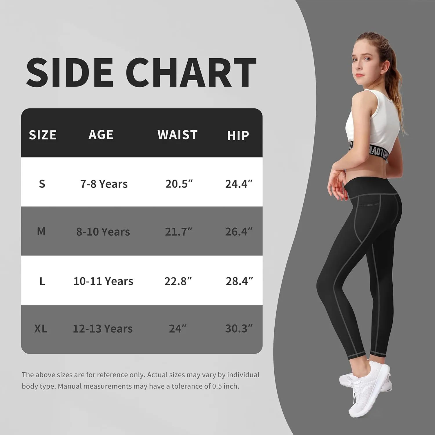 AENLLEY Girls Activewear Leggings with 2 Pockets - Kids Dance Workout Yoga Pants for Athletic Pack of 4