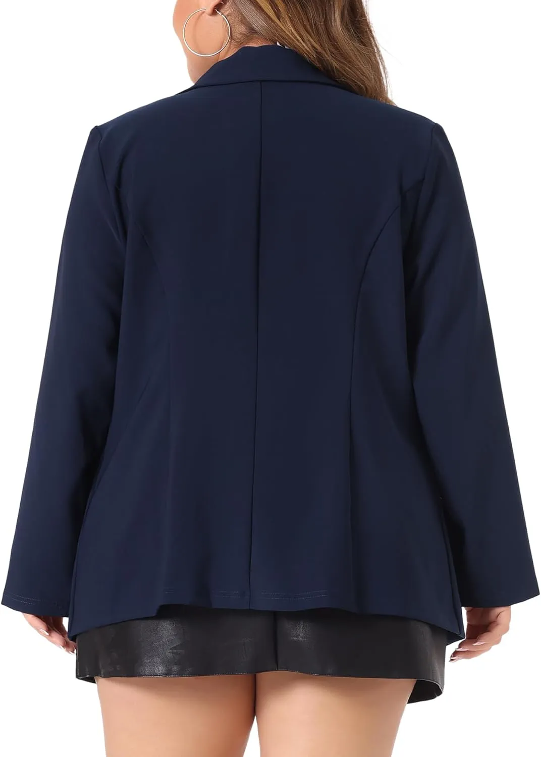 Agnes Orinda Plus Size Shiny Sequin Blazer for Women Button Jacket Lapel Casual Sparkle Party Blazers
