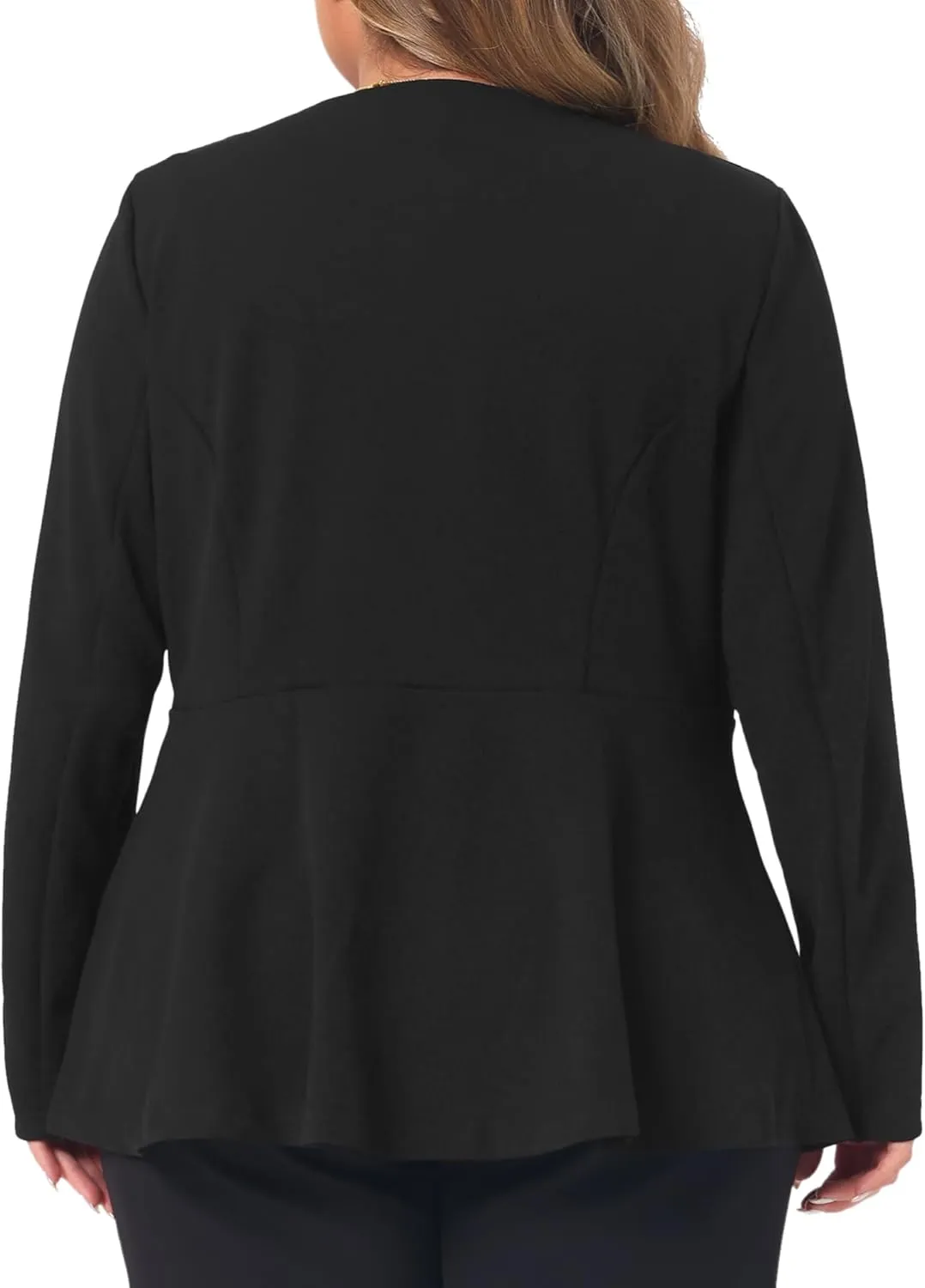 Agnes Orinda Plus Size Women's Casual Blazers Work Office Dressy Double Notch Lapel 2023 Peplum Jacket Blazer
