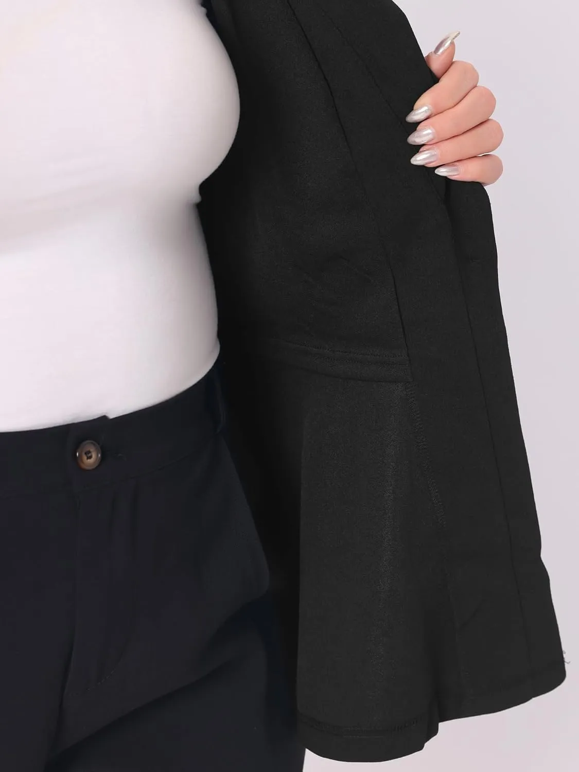 Agnes Orinda Plus Size Women's Casual Blazers Work Office Dressy Double Notch Lapel 2023 Peplum Jacket Blazer