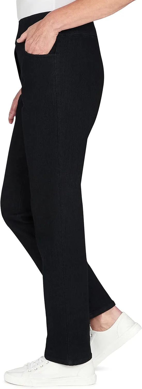 Alfred Dunner Womens Petite Super Stretch Mid-Rise Average Length Pant