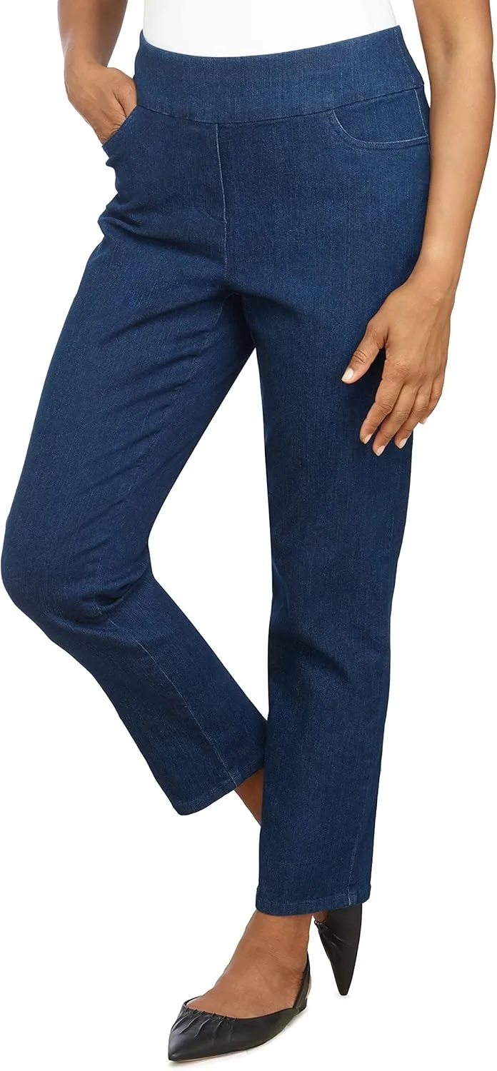 Alfred Dunner Womens Petite Super Stretch Mid-Rise Average Length Pant