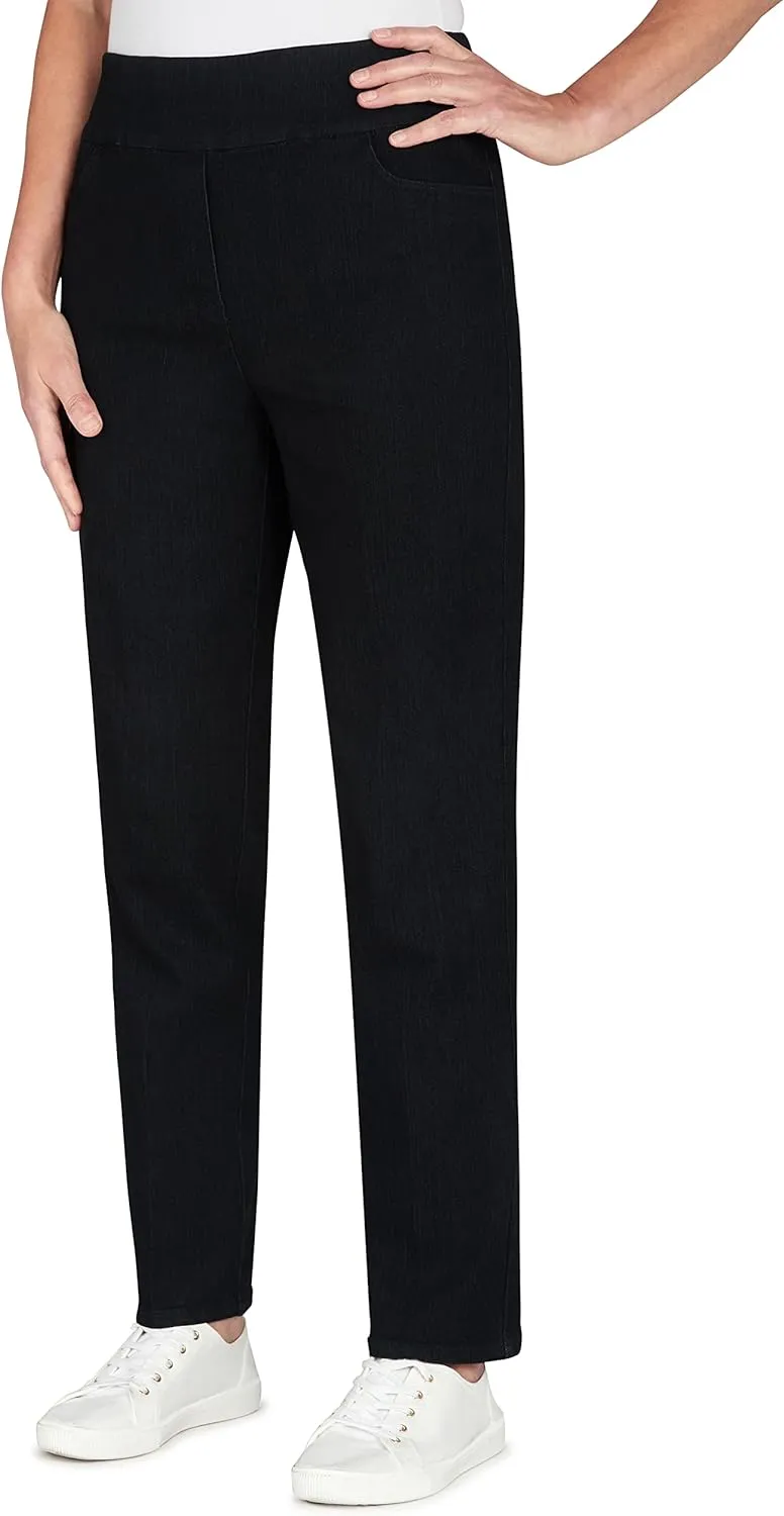 Alfred Dunner Womens Petite Super Stretch Mid-Rise Average Length Pant