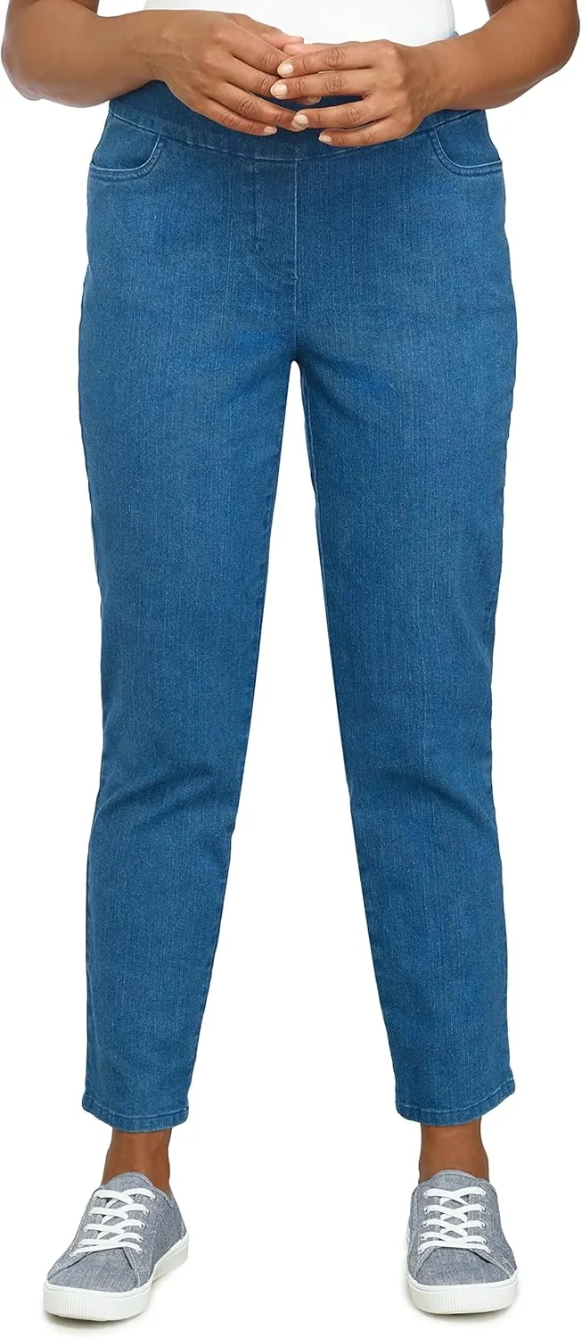 Alfred Dunner Womens Petite Super Stretch Mid-Rise Average Length Pant