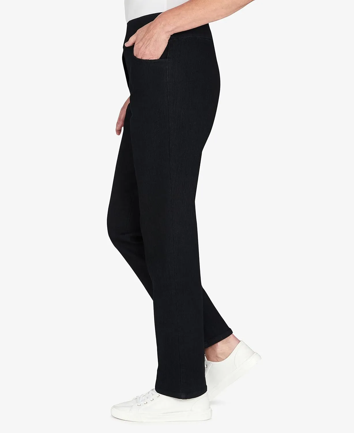 Alfred Dunner Womens Petite Super Stretch Mid-Rise Average Length Pant