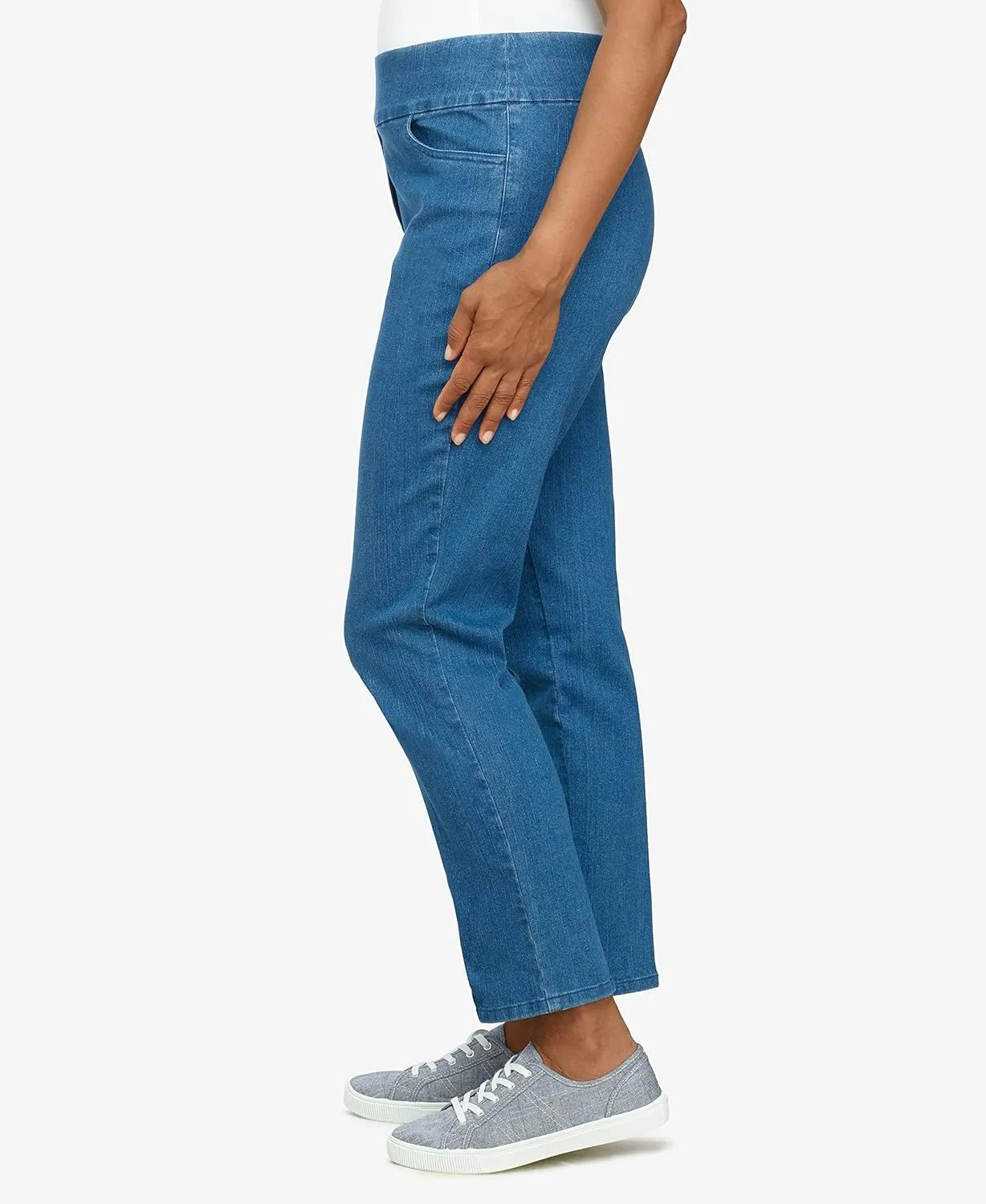Alfred Dunner Womens Petite Super Stretch Mid-Rise Average Length Pant