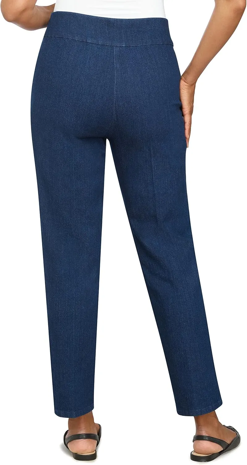 Alfred Dunner Womens Petite Super Stretch Mid-Rise Average Length Pant