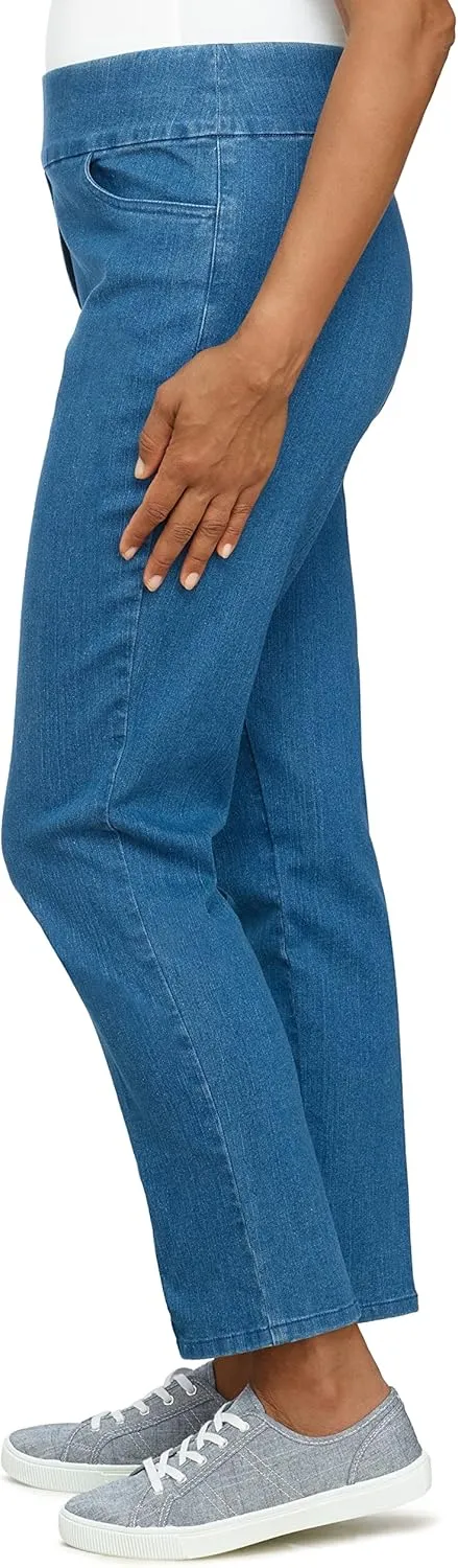 Alfred Dunner Womens Petite Super Stretch Mid-Rise Average Length Pant