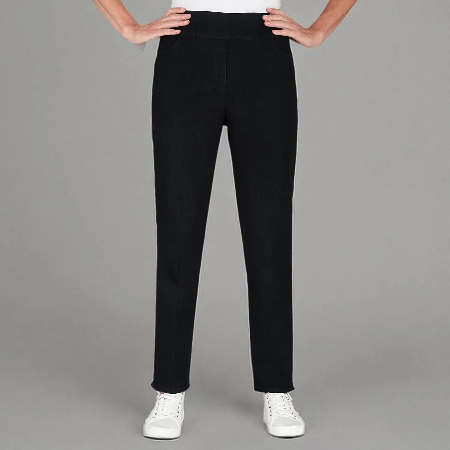 Alfred Dunner Womens Petite Super Stretch Mid-Rise Average Length Pant