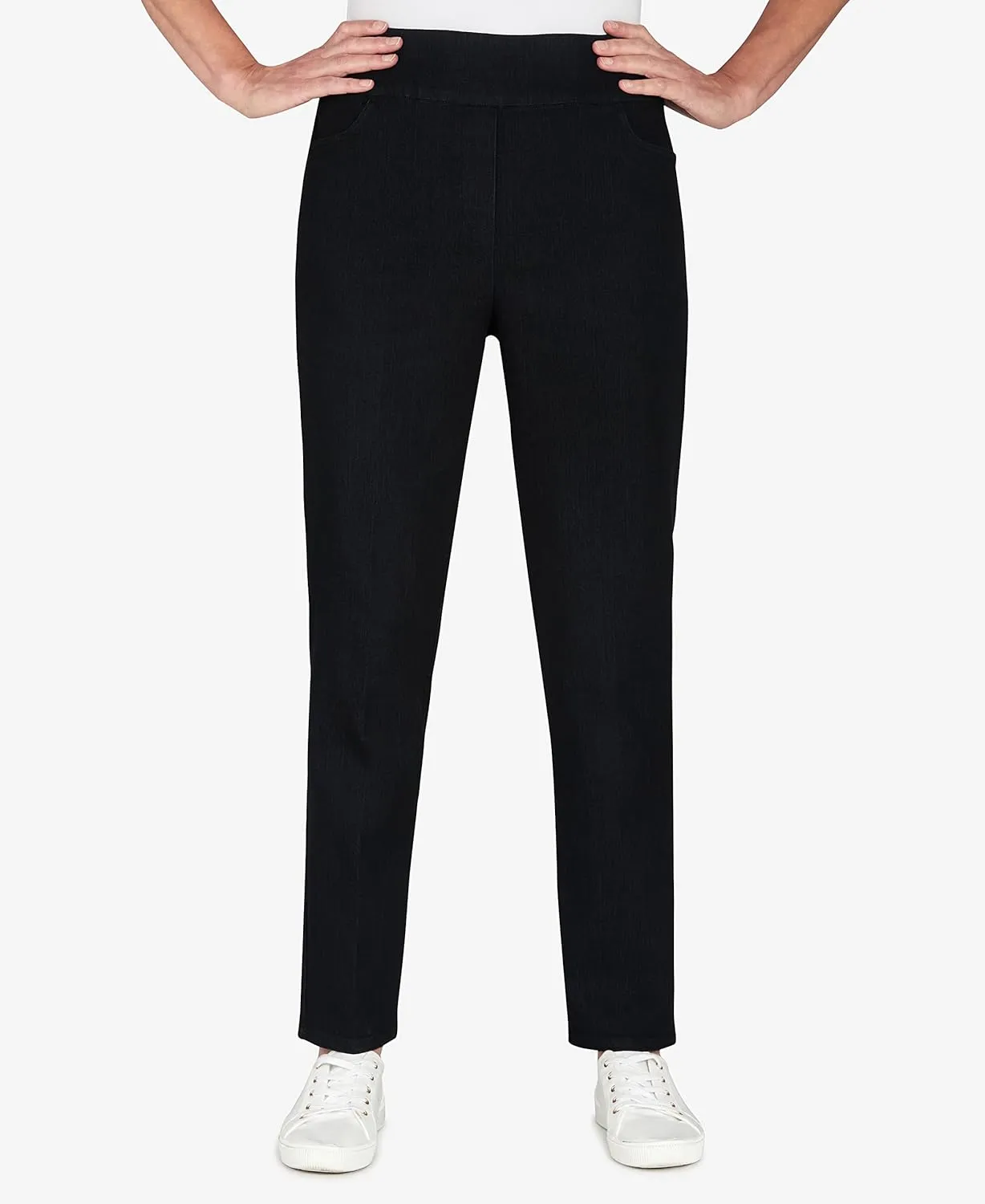 Alfred Dunner Womens Petite Super Stretch Mid-Rise Average Length Pant