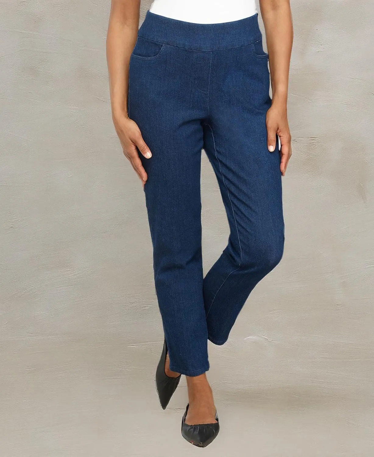 Alfred Dunner Womens Petite Super Stretch Mid-Rise Average Length Pant