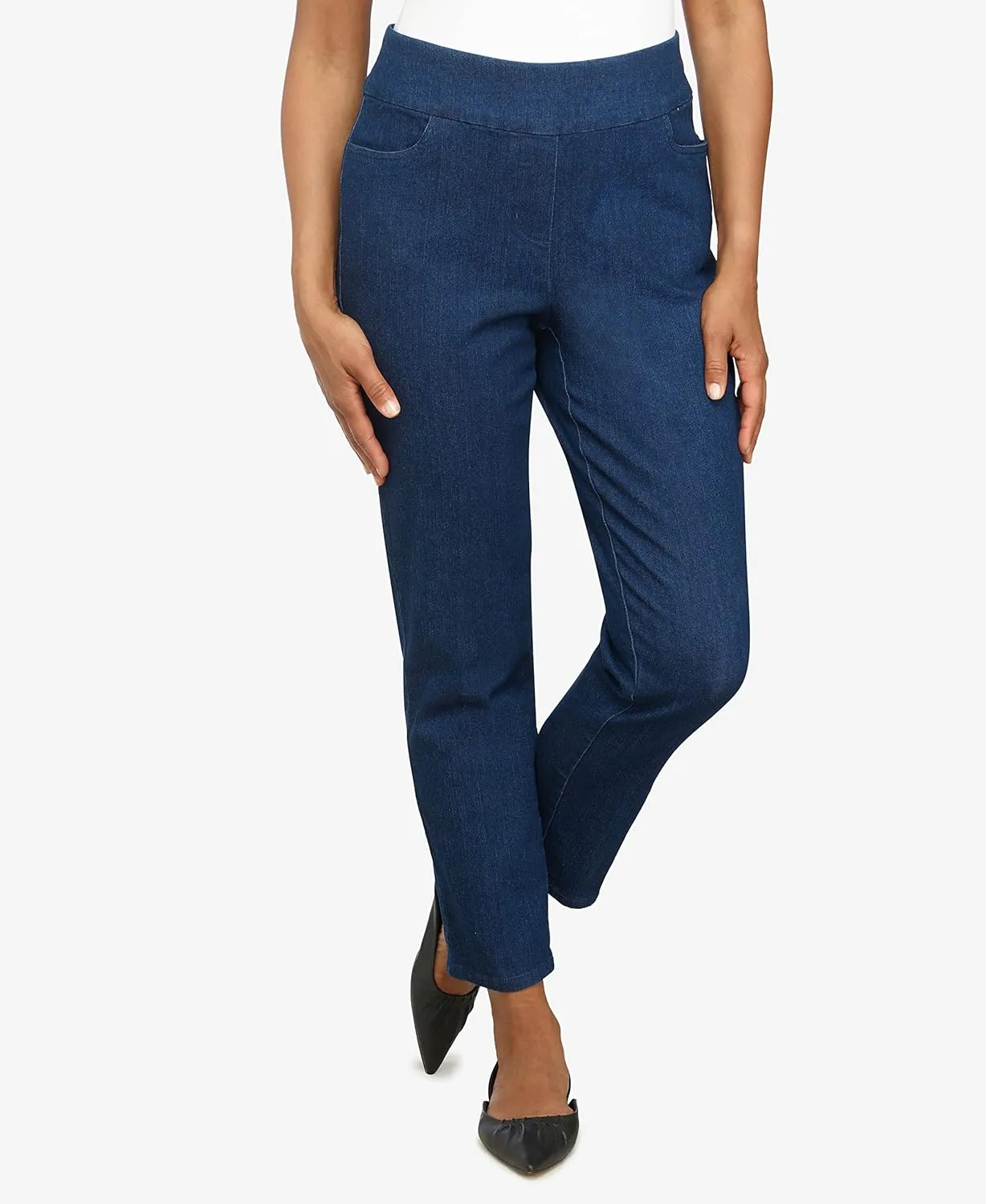 Alfred Dunner Womens Petite Super Stretch Mid-Rise Average Length Pant