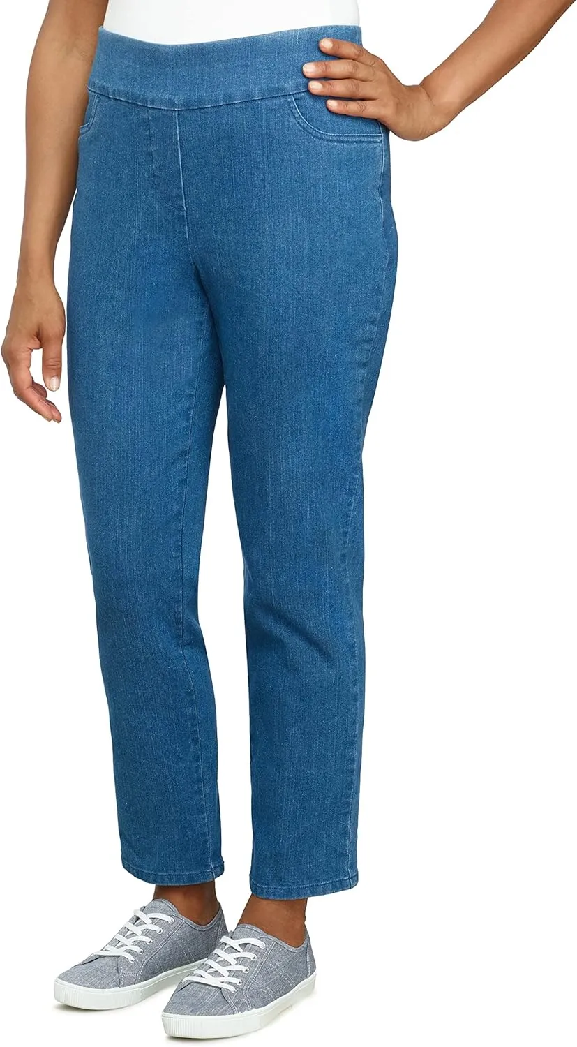 Alfred Dunner Womens Petite Super Stretch Mid-Rise Average Length Pant