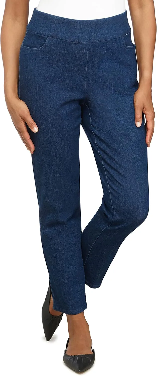 Alfred Dunner Womens Petite Super Stretch Mid-Rise Average Length Pant