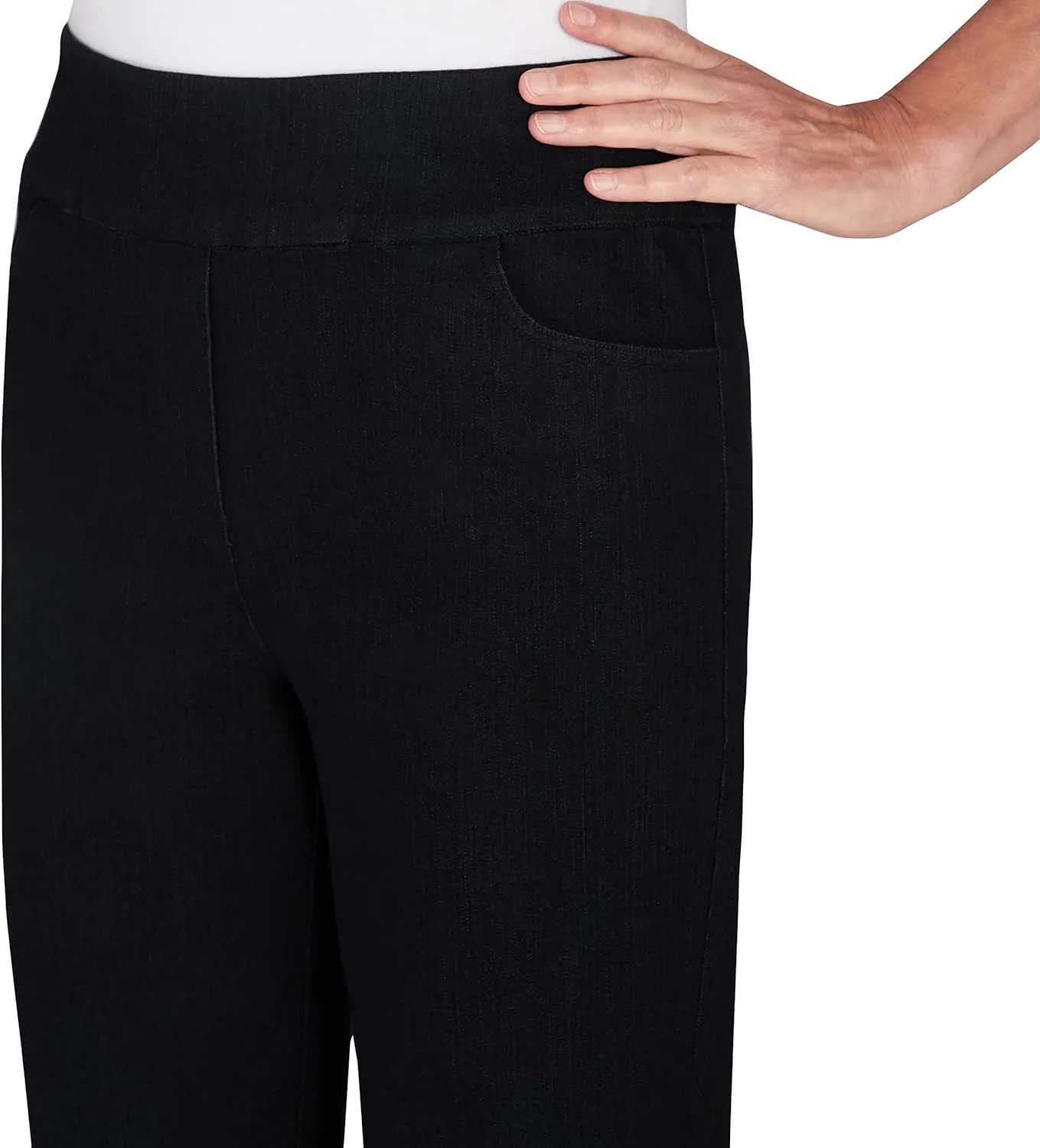 Alfred Dunner Womens Petite Super Stretch Mid-Rise Average Length Pant