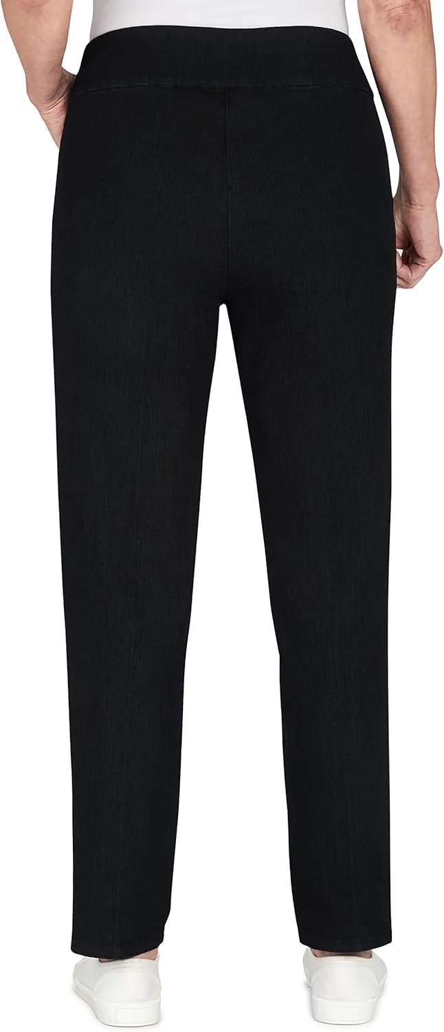Alfred Dunner Womens Petite Super Stretch Mid-Rise Average Length Pant