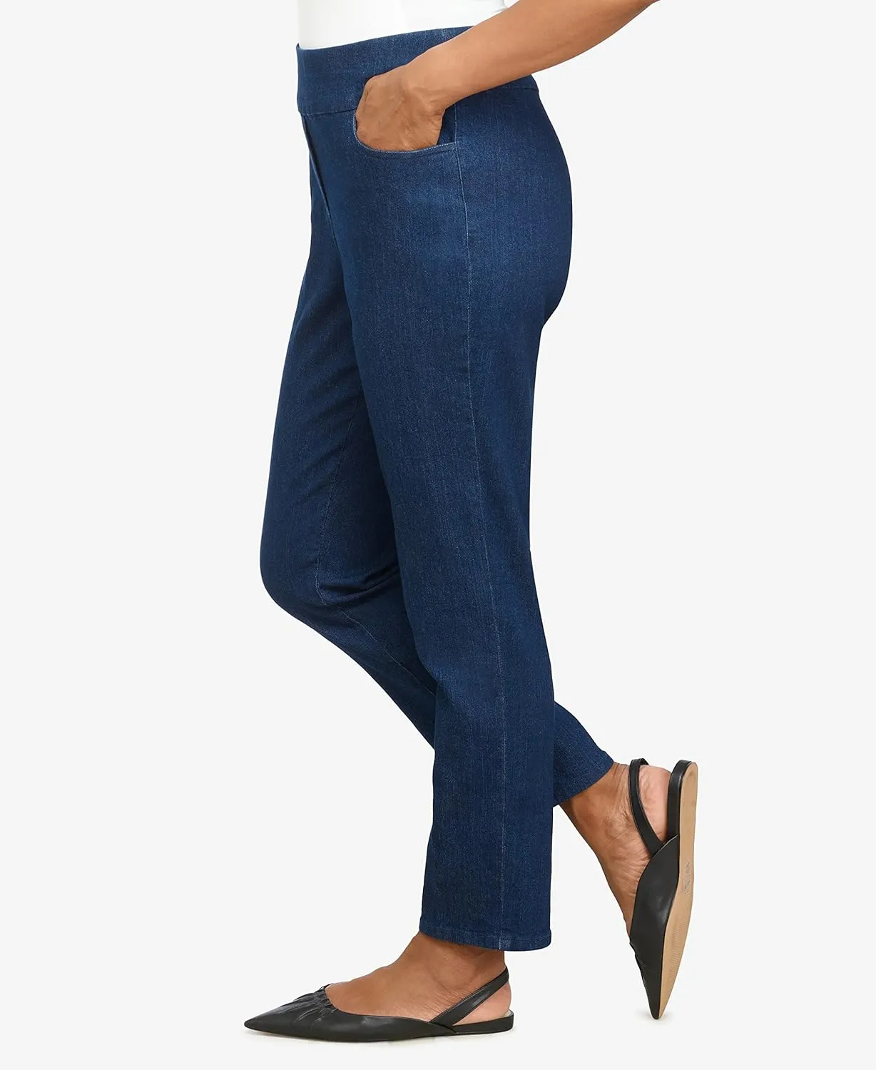 Alfred Dunner Womens Petite Super Stretch Mid-Rise Average Length Pant