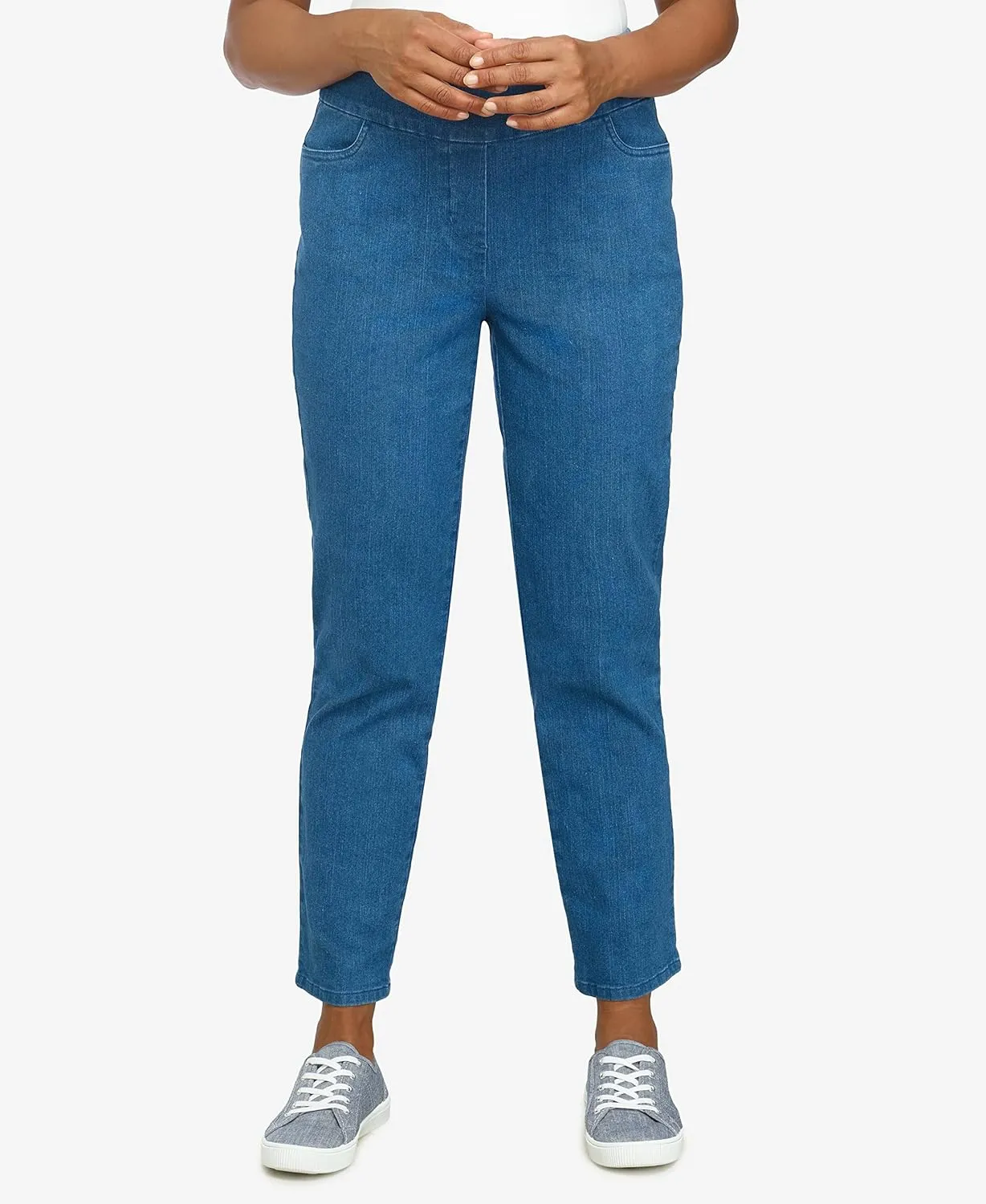 Alfred Dunner Womens Petite Super Stretch Mid-Rise Average Length Pant