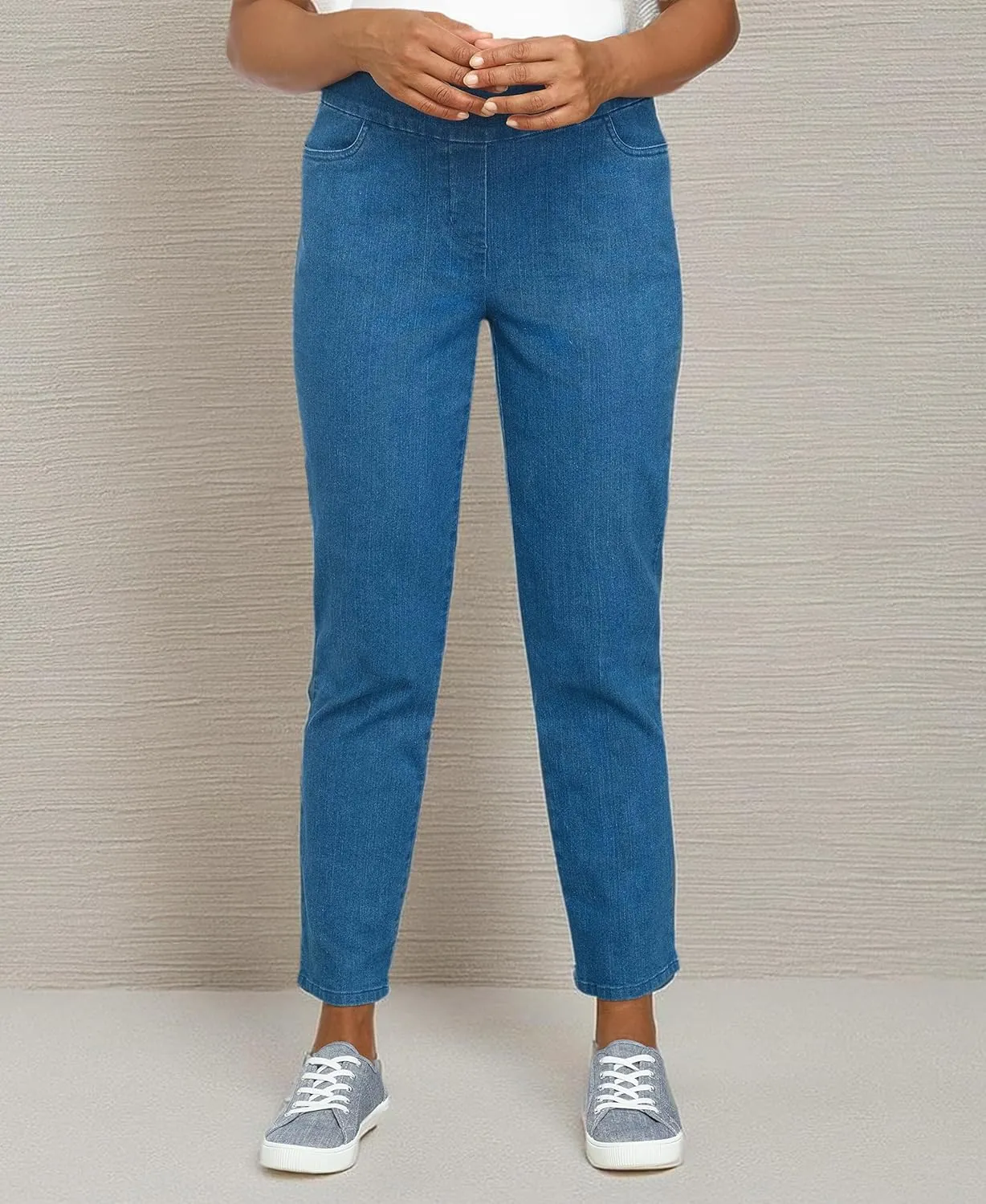 Alfred Dunner Womens Petite Super Stretch Mid-Rise Average Length Pant