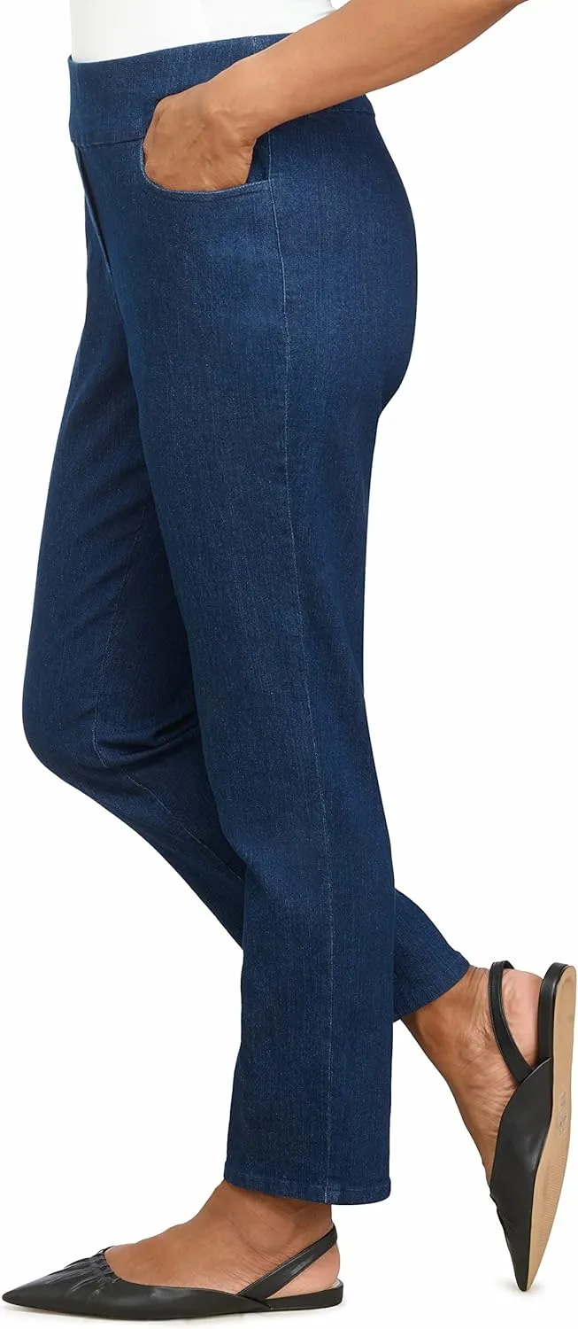Alfred Dunner Womens Petite Super Stretch Mid-Rise Average Length Pant