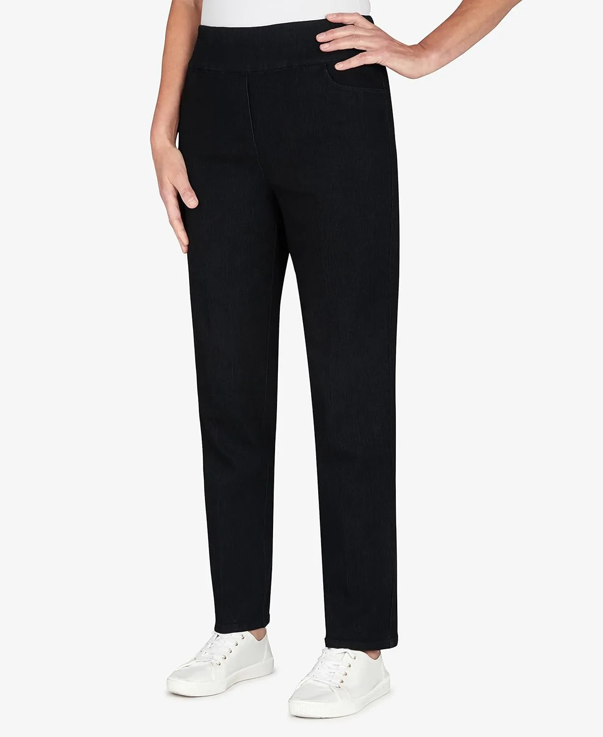 Alfred Dunner Womens Petite Super Stretch Mid-Rise Average Length Pant