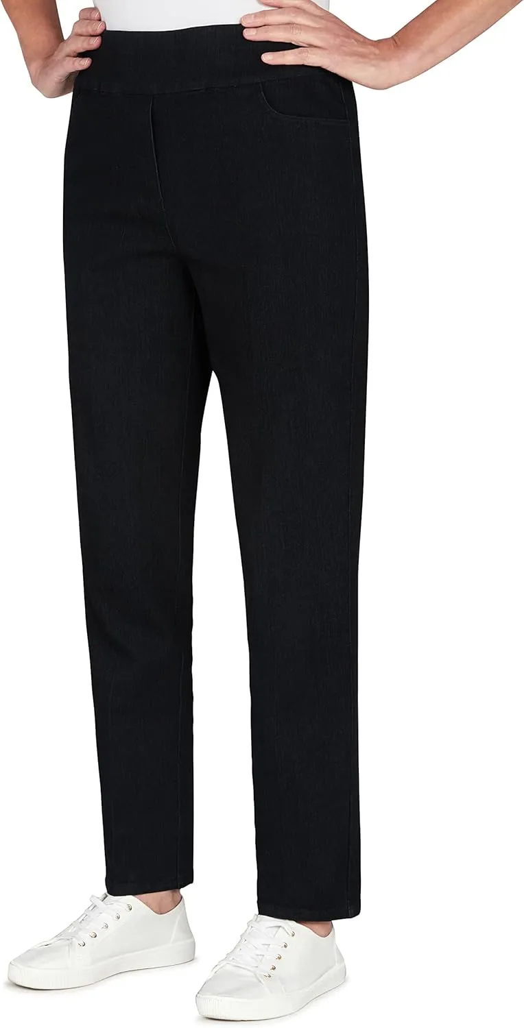 Alfred Dunner Womens Super Stretch Mid-Rise Short Length Pant