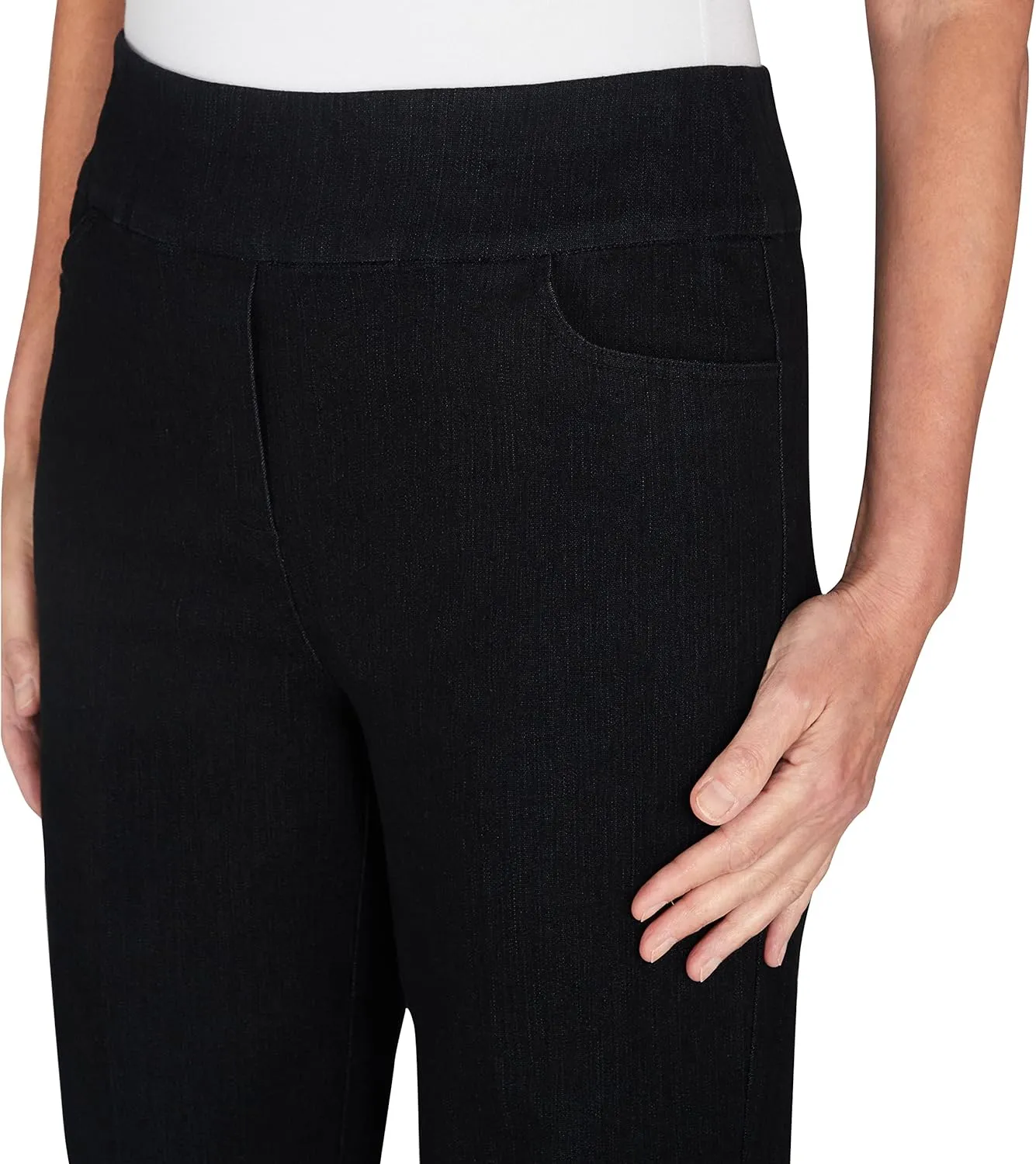Alfred Dunner Womens Super Stretch Mid-Rise Short Length Pant