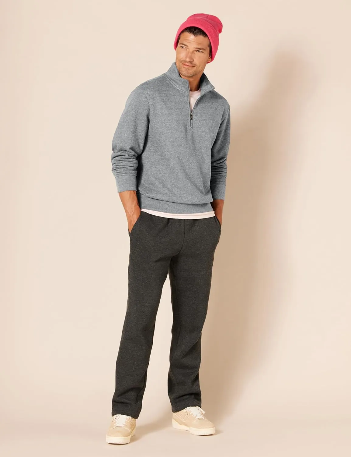 Amazon Essentials Men's Long-Sleeve Quarter-Zip Fleece Sweatshirt