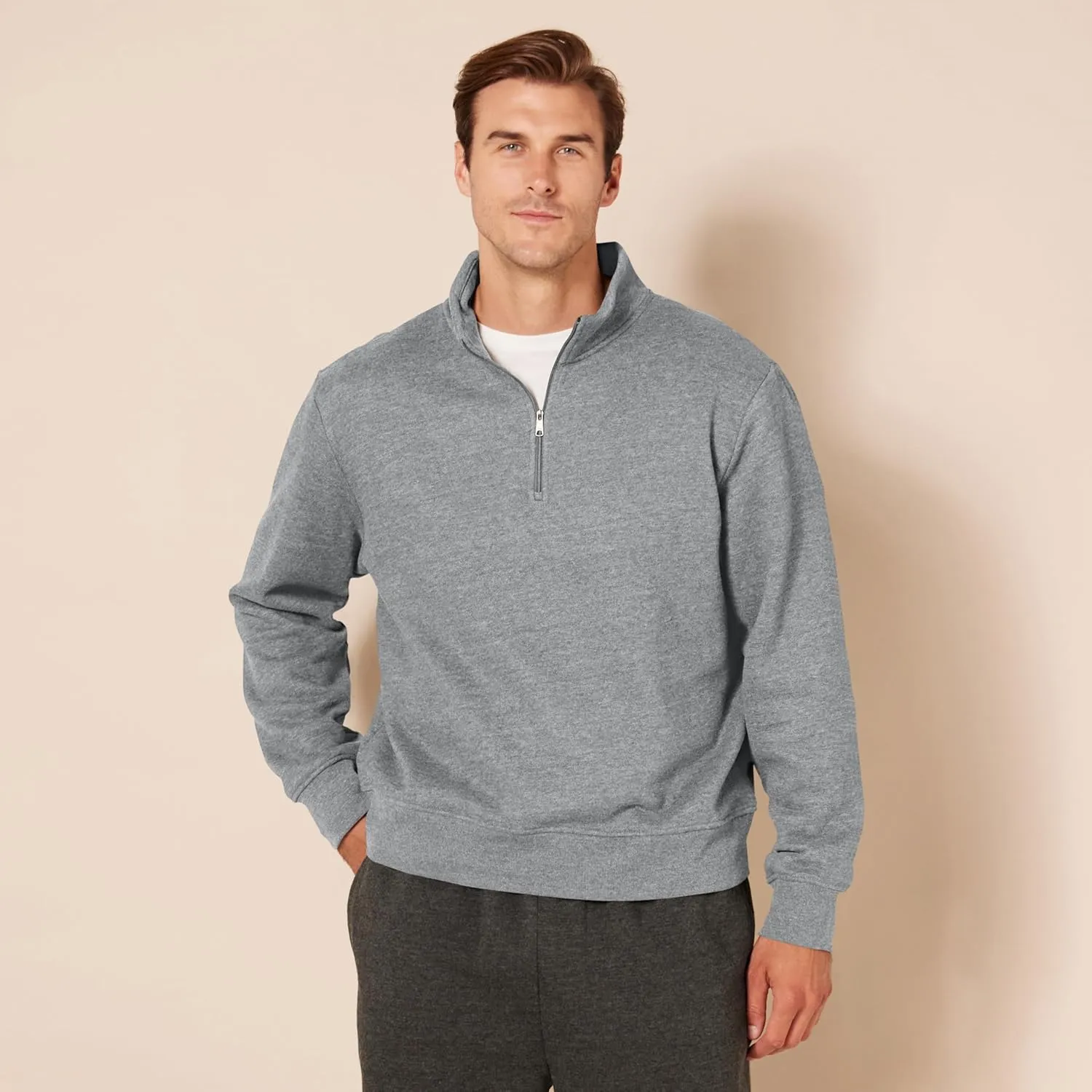 Amazon Essentials Men's Long-Sleeve Quarter-Zip Fleece Sweatshirt