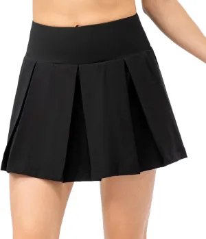 Amxiway Women's Pleated Tennis Skirts with Shorts Mini Plaid Golf Skort High Waisted Skorts Athletic Workout Skater Skirt