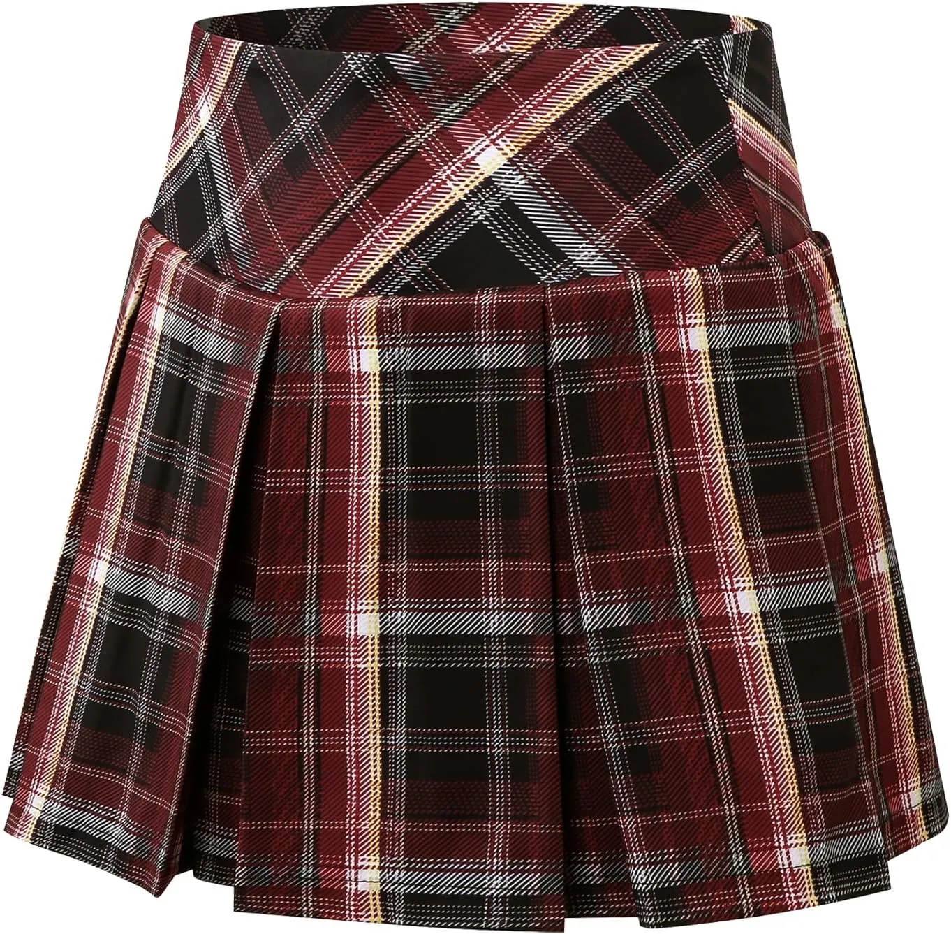Amxiway Women's Pleated Tennis Skirts with Shorts Mini Plaid Golf Skort High Waisted Skorts Athletic Workout Skater Skirt