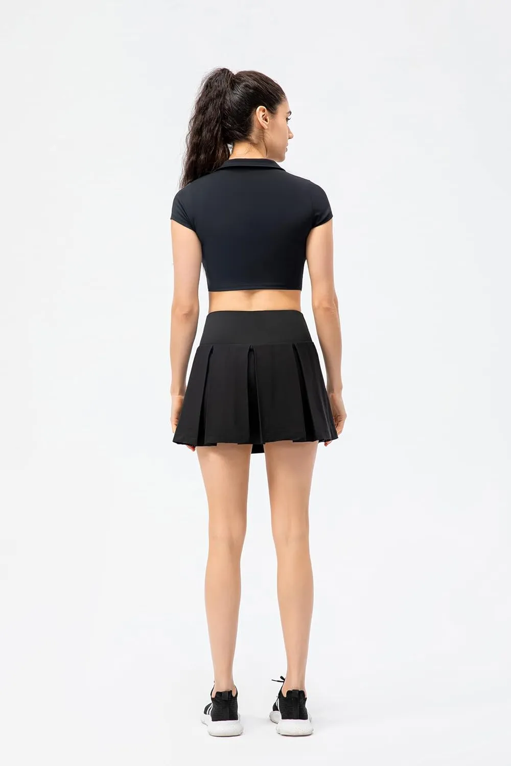 Amxiway Women's Pleated Tennis Skirts with Shorts Mini Plaid Golf Skort High Waisted Skorts Athletic Workout Skater Skirt