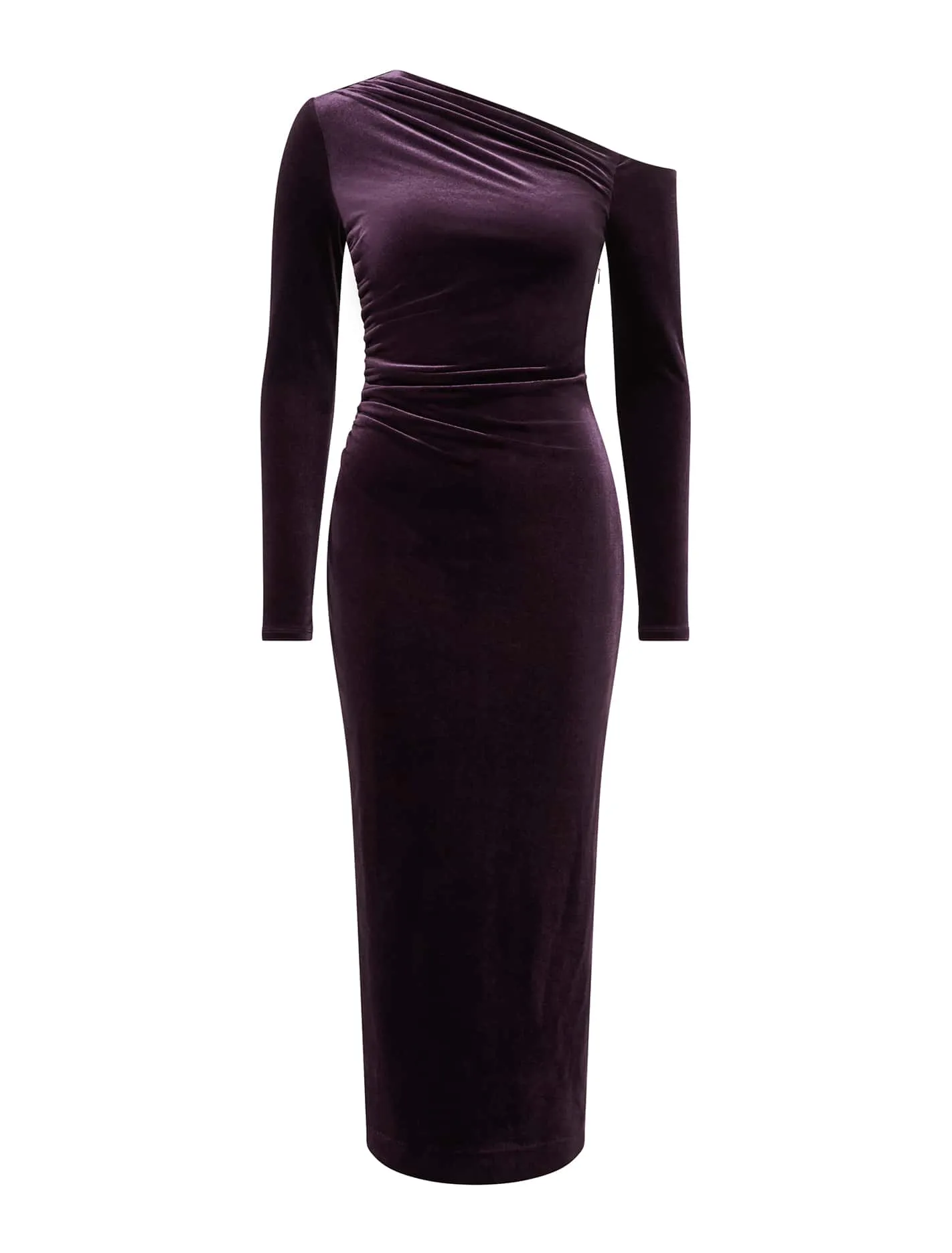 Angelina Asym Velvet Bodycon Dress