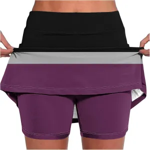 Athletic Skorts for Woman Elastic High Waisted Soft Comfy Stretch Workout Yoga Shorts Casual Summer Tennis Skirts