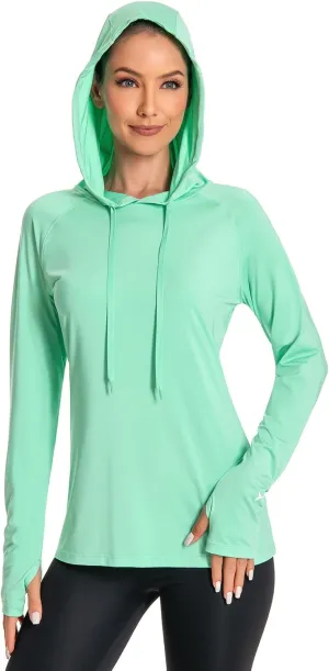 BASSDASH Womens UPF 50  Hiking Fishing Hoodie UV Shirt Long Sleeve Outdoor Activewear Breathable Lightweight Stretch