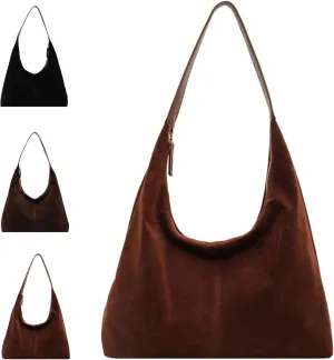 Brown Suede Bag Suede Bags for Women Suede Shoulder Bag Suede Hobo Bags for Women Suede Tote Bag(Brown)