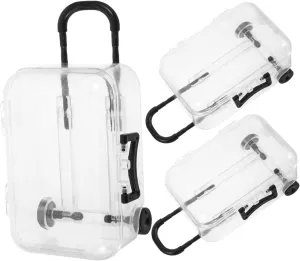 CANIGHT 3pcs Jewelry Travel Case Small Box Lid Organizer Box Lid for Portable Storage Mini Suitcase Size Clear Plastic