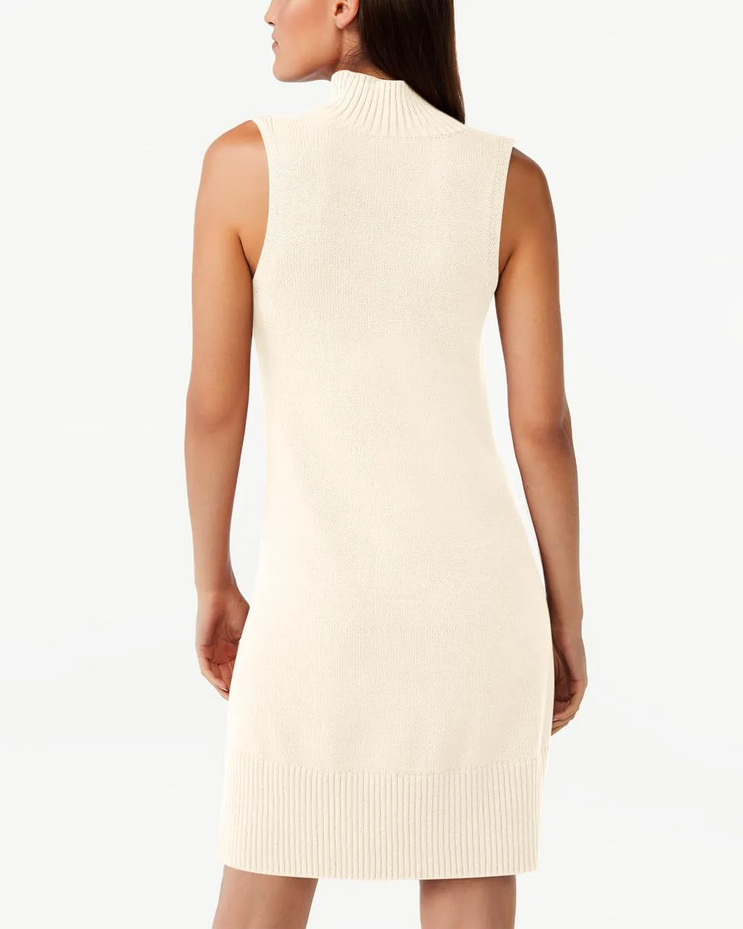 Chang Yun Women's Sleeveless Turtleneck Sweater Dresses 2024 Casual Knit Pullover Sweaters Dressy Bodycon Tank Mini Dress