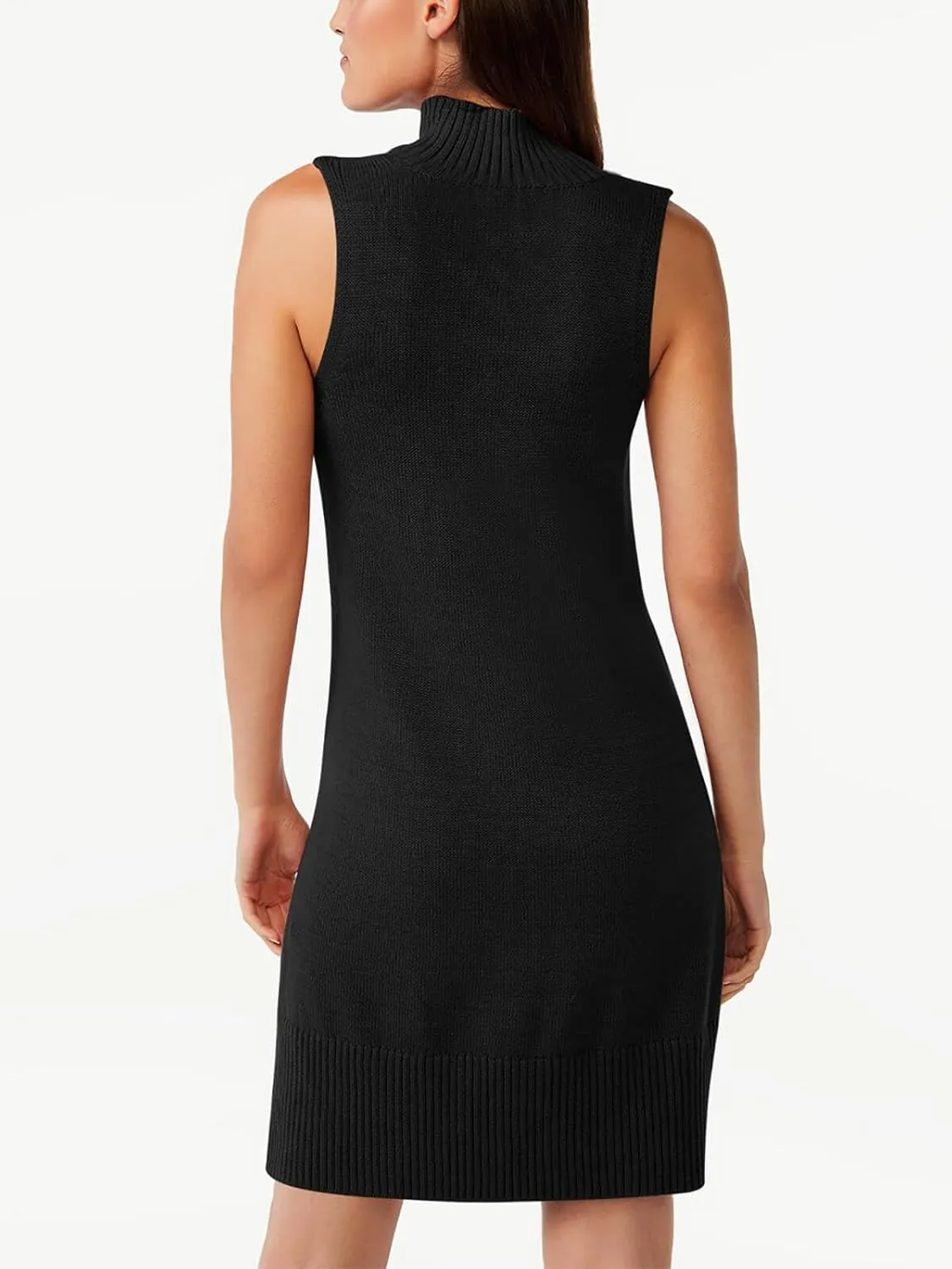Chang Yun Women's Sleeveless Turtleneck Sweater Dresses 2024 Casual Knit Pullover Sweaters Dressy Bodycon Tank Mini Dress