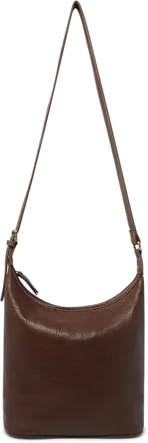 Classic Leather Hobo Shoulder Bag Leather Adjustable Strap Minimalist Style Genuine Cowhide Perfect for Everyday Use