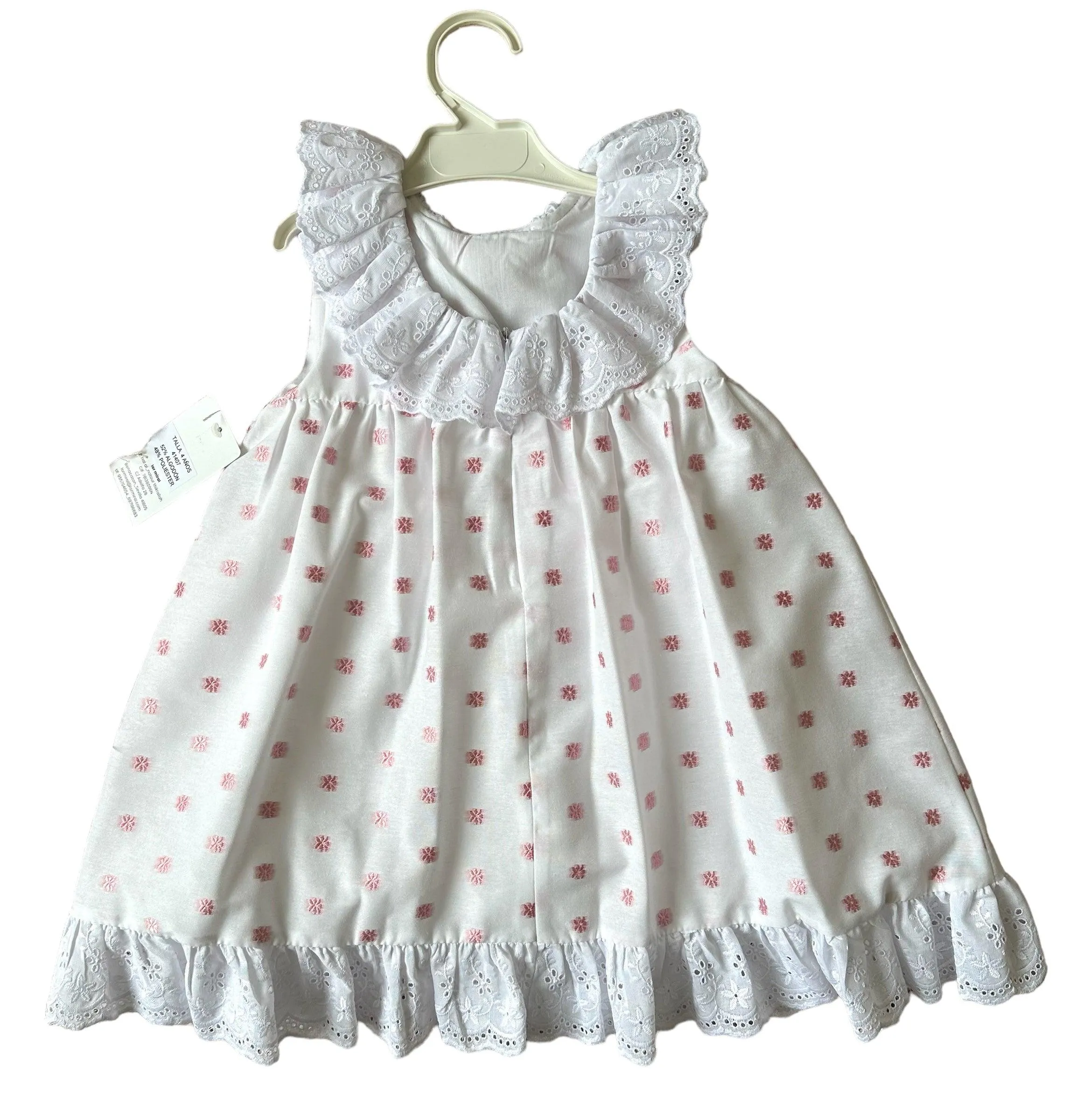CLEARANCE SALE - Lor Miral SS24 - Girls White & Pink Summer Dress