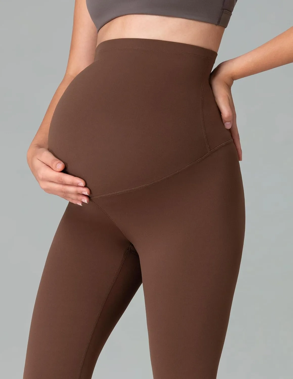 Colorfulkoala Womens Dreamlux Maternity Leggings Over The Belly 25" / 28" Inseam Soft Workout Activewear Yoga Pregnancy Pants